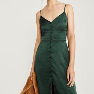 Abercrombie andFitch Midi Satin Button Front Dress